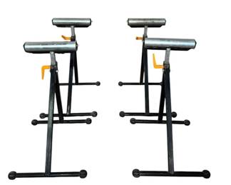 Set of 4 HeavyDuty Adjustable Work Support Roller Stands