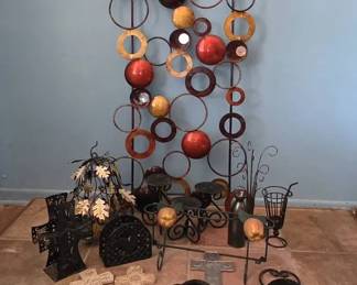 Collection of Metal Art, Candle Holders,  Home Decor