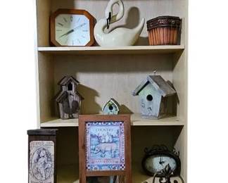 Charming Decor Lot  Clocks, Birdhouses  More