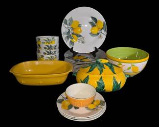 Vintage  Contemporary Colorful Serving Ware Lot