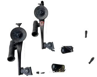Pair of Cannon MiniTroll Manual Downriggers  With Weights  Rod Holders