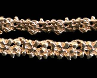 Stunning Ladies 14K Yellow Gold Nugget Bracelet  30.8g