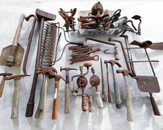 Vintage  Antique Rusty Tool Lot  Barn Find Salvage