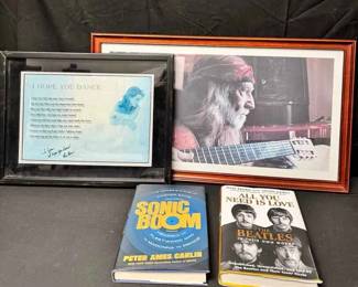 14CT657Signed Lee Ann Womack I Hope You Dance Print, Willie Nelson Print And Music Books