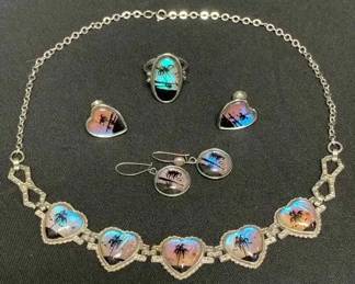 14CT703Sterling Necklace With Matching Costume Jewelry