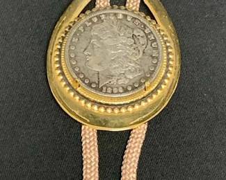 14CT716V1896 Morgan Silver Dollar Bolo Tie