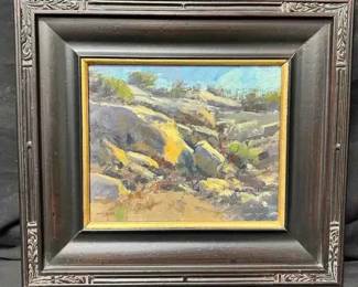 14CT687Original Horn Oil Painting