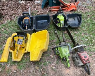 Gas Powered Chainsaw Group with McCulloch, Stihl and Cases