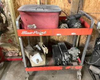 BluePoint Rolling Shop Cart with Automotive Parts  Components