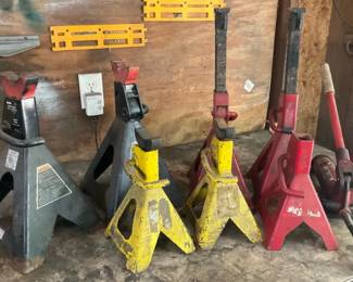 Jack Stands and Hydraulic Shop Jack Grouping