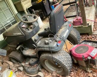 Craftsman Riding Lawn Mower with Detached Engine Cover