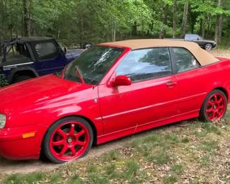 1999 Red VW Cabrio Convertible GL 4 Cyl Gas