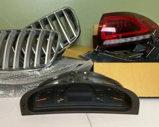 Mixed Automotive Parts Including BMW Grilles, Tail Light  Instrument Cluster