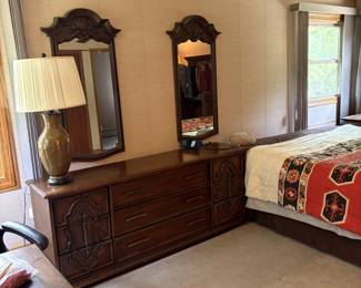 1970's long dresser with 2 mirrors