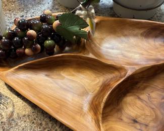 carved wooden tray