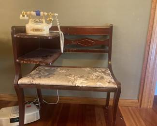 Antique gossip bench.