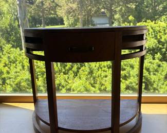 half round end table
