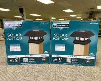 Veranda 4 in. x 4 in. (3.5 x 3.5 Post Size) 7 Lumens Black Plastic Solar Post Cap