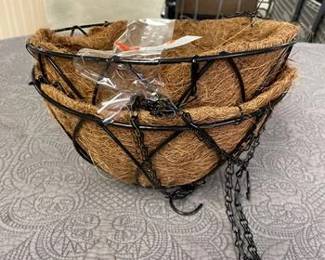 12 in. Steel Devon Hanging Basket with AquaSav Coconut Liner