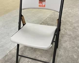 Lifetime Almond Resin Seat Metal Frame Folding Chair