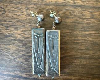 Picasso Inspired Abstract Face Statement Earrings