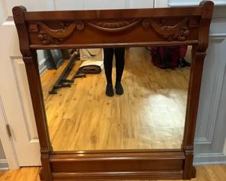 Antique Ornate Wood Dresser Mirror