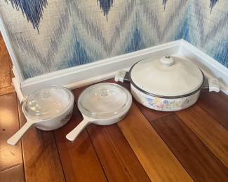 Vintage CorningWare Floral Cookware Set with Glass Lids and MORE