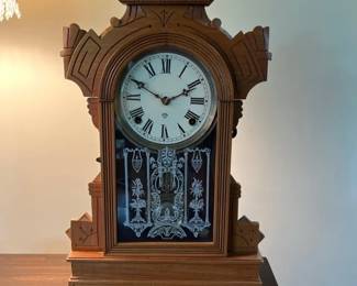 Antique Ansonia Gingerbread Mechanical KeyWind Mantel Clock, Works