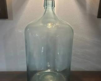 1923 Antique Illinois Aqua Glass Carboy Jug Bottle, 5 gal.