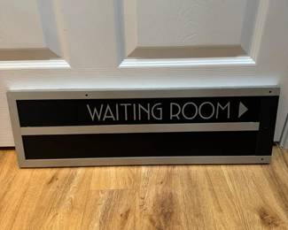 Metal Waiting Room Directional Sign