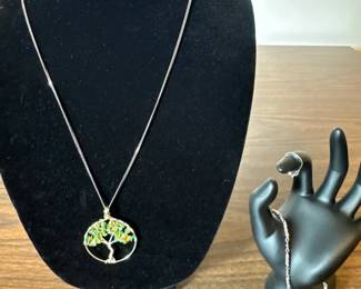 Artisan Tree of Life Crystal Jewelry Set