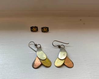 Marjorie Baer Mixed Metal Teardrop Dangle Earrings