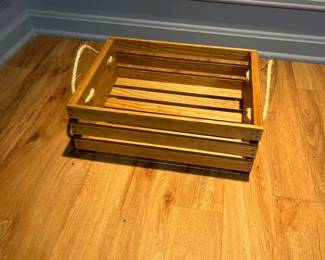 Plywood Wooden Basket With Rope Handles