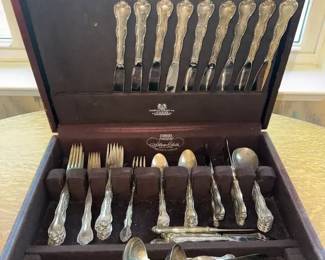 01 Gorham Sterling Silver Rondo Flatware Set 41Pc w, Wooden Chest AND Par Plate, Silver Plate MORE