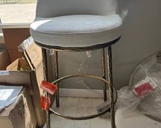 Gifted 39 in. H Beige Metal Bar Stool