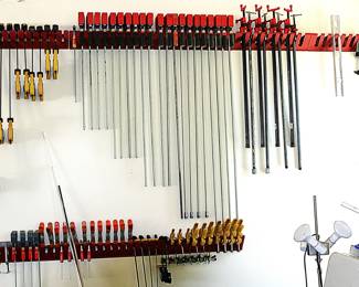 Clamps Galore: Assorted Bessey Parallel Bar, Irwin Quick-Grip, Spring, "C", Pipe Clamps