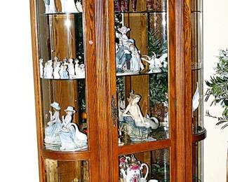 Vintage Pulaski Curved Glass Curio Cabinet