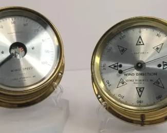 CT003 Danforth Brass Wind Speed and Wind Direction Guages