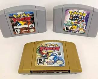 CT049 3 Nintendo 64 Pokmon Game Cartridges