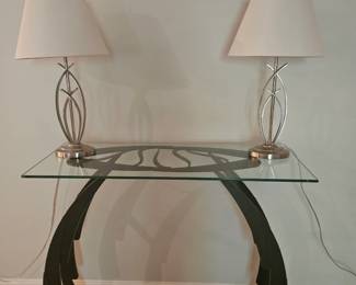 Fleur de Fer Console Table by Roche Bobois Hand Forged Temp Glass