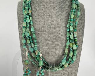 Turquoise Necklace and Earrings