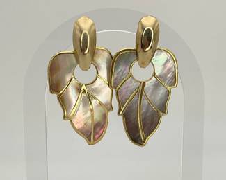 Mother of Pearl Leaf Earrings