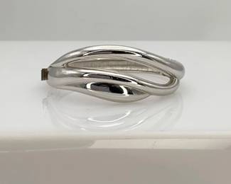 Monet Silver Tone Hinge Bracelet