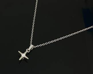 White Gold and Diamond North Star Necklace