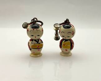 Vintage Kokeshi Doll Earrings