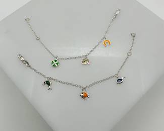 Children's Silver Enamel Bracelets