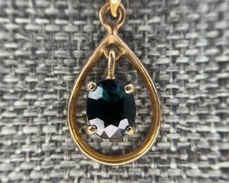 Gold Necklace with Topaz Pendant