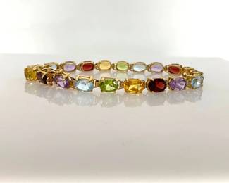 Mixed Gemstone Gold Bracelet
