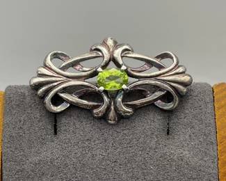 Sterling Silver Peridot Pin