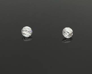 White Zircon Round Cut Gemstones